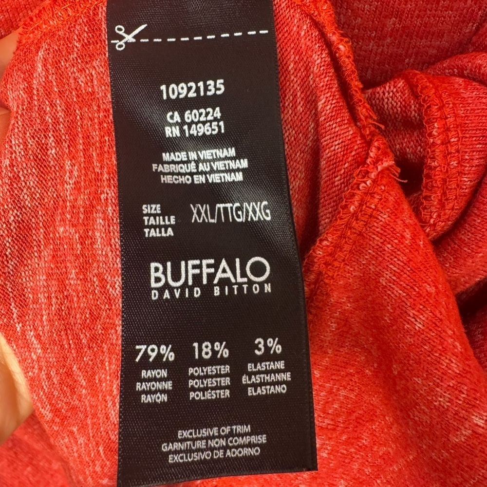 Buffalo David Bitton long sleeve slub knit top organic heather red -xxl - Picture 4 of 6